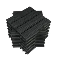 Woltu WPC Terra-Fliesen 30x30 cm - Anthrazit - Klick-System - 22 Stück (2 m²)