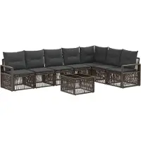 vidaXL Gartensofa-set 8 pcs Grau Poly-Rattan