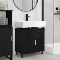 vidaXL Möbel Waschtisch Schwarz 60 x 35 x 60 cm Holzwerkstoff - Badspiegel CC2747
