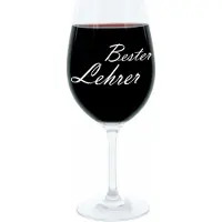 Glaskoch B. Koch jr. GmbH + Co. KG Leonardo Weinglas 400 ml, Motivglas, Bester Lehrer, Geschenk, Stimmungsglas mit Gravur, Moodglas, 22 cm