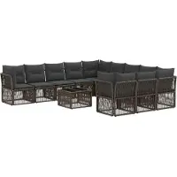vidaXL Gartensofa-set 12 pcs Grau Poly-Rattan