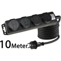 Chilitec Gartensteckdosenleiste für Außen 4-fach IP44 H07RN-F 3G1,5mm² Zuleitung 10m