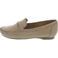 Marco Tozzi Damen Slipper klassischer Penny Loafer Mokassin aus Leder 2-24225-42, Größe:40 EU, Farbe:Beige