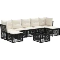 vidaXL Gartensofa-set 8 pcs Schwarz Poly-Rattan