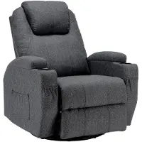 GIHAUVIA Elektrisch Massagesessel mit Massage Wärmefunktion Ruhesessel mit Becherhalter Fernbedienung und Seitentasche TV Sessel Gray