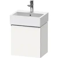 Duravit D-Neo, Konsolenwaschtischunterbau wandhängend, 434x440x322mm, eine Tür, Türanschlag Rechts, mit Griff Chrom, DE4217R10180000, Farbe: Weiß Matt Dekor