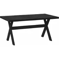 vidaXL Esstisch NOAIN 160 cm Massives Kiefernholz Schwarz Rechtwinklig