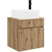 Syfax Wandmontierte Waschbecken-Vanität Artisan-Eiche 49 x 41 x 63 cm