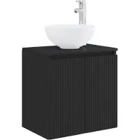 Syfax Wandmontierte Waschtisch Schwarz 49,5 x 35 x 63 cm