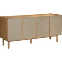 Oviala Business Skandinavisches Sideboard mit 4 Türen Holzoptik, 180 cm, helles Holz