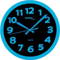 Technoline WT 7420, Wand, Quarzuhr, Rund, Schwarz, Blau, Akku, AA
