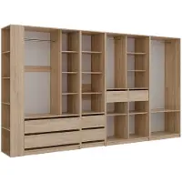 Vicco Kleiderschrank Elmo Sonoma 50 x 200 cm 5er Set, Model 61354