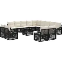 vidaXL Gartensofa-set 14 pcs Schwarz Poly-Rattan