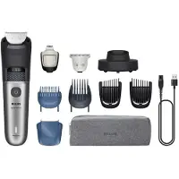 Philips Beard Trimmer 7000 Series BT7670/15 Bartstyling mit Haarauffangschale, Keine Wartung – muss nicht geölt werden, Akku, Selbstschärfende Rollen, Schwarz, Stahl