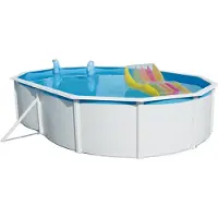 Steinbach Stahlwand-Swimming Pool Set "Nuovo de Luxe oval" weiß 730 x 366 x 120 cm