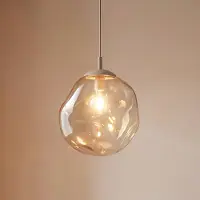 TK Lighting Hängelampe Lava , dimmbar, creme / amber, für Wohn- / Esszimmer, Glas, Modern, Pendelleuchte