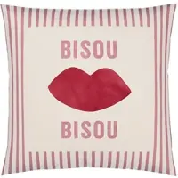 Elegante Mako-Satin Kissenbezug Bisou rosarot 40x40 cm - pink;rot;beige