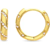 Luxenter Ohrringe mit glänzenden Zirkonia in 18K Gold - Lionvi