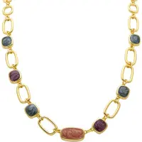 Luxenter Multicolour-Harz-Halskette aus 18K Gelbgold - Orzur