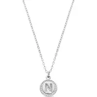 Luxenter Rhodium plattierte Brillant-Zirkonia Halskette - Alphabet