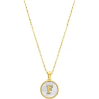 Luxenter -Halskette aus weißem Perlmutt in 18 Karat Gelbgold - Alphabet