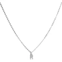 Luxenter Halskette mit glänzenden Zirkonia in Silber - Alphabet