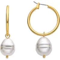 Luxenter Ohrringe mit weißer Perle in 18k Goldoptik - Nemys