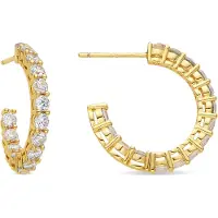 Luxenter Ohrringe mit glänzendem 18k Gold Finish Zirkonia - Chenfa