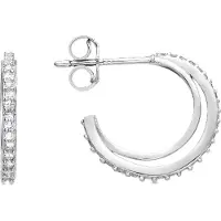 Luxenter rhodinierte Brillant-Zirkonia-Ohrringe - Ibsy