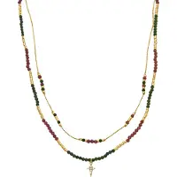 Luxenter Halskette aus 925 Sterling Silber und 18k Gold Finish Brillant Zirkonia - Holis