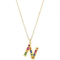 Luxenter Halskette mit mehrfarbigen Zirkonia 18k Gold Finish - Alphabet