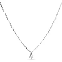 Luxenter Halskette mit glänzenden Zirkonia in Silber - Alphabet