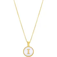 Luxenter -Halskette aus weißem Perlmutt in 18 Karat Gelbgold - Alphabet