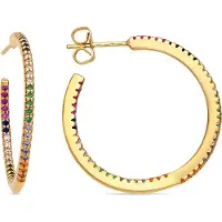 Luxenter Ohrringe mit glänzendem Zirkonia 18k goldfarben - Firmou