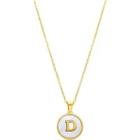 Luxenter -Halskette aus weißem Perlmutt in 18 Karat Gelbgold - Alphabet