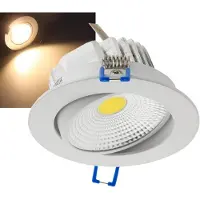 Chilitec LED-Einbauleuchte COB-7 7W 550lm 3000K 75° Ø109xT47mm Rahmen weiß