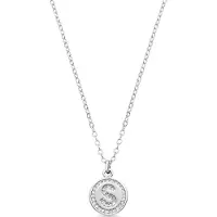 Luxenter Rhodium plattierte Brillant-Zirkonia Halskette - Alphabet