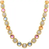 Luxenter Multicolor Kristall Halskette aus 18K Gelbgold - Mantis