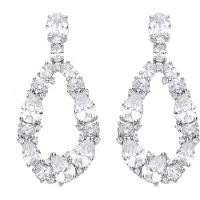 Luxenter 925 Sterling Silber und Rhodium plattierte Brillant Zirkonia Ohrringe - Madne
