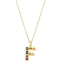 Luxenter Halskette mit mehrfarbigen Zirkonia 18k Gold Finish - Alphabet