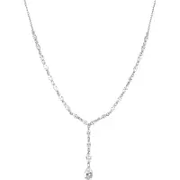Luxenter -Halskette aus 925er Sterlingsilber mit glänzendem Zirkonia, rhodiniert – Jibki
