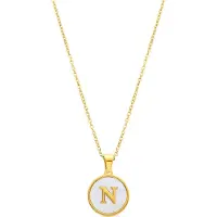 Luxenter -Halskette aus weißem Perlmutt in 18 Karat Gelbgold - Alphabet