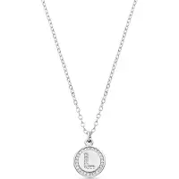 Luxenter Rhodium plattierte Brillant-Zirkonia Halskette - Alphabet