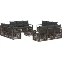 vidaXL Gartensofa-set 13 pcs Grau Poly-Rattan