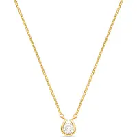 Luxenter Brillant-Zirkonia-Halskette aus 18K Gelbgold - Ceol