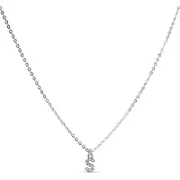 Luxenter Halskette mit glänzenden Zirkonia in Silber - Alphabet