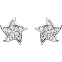 Luxenter Sterling Silber 925 Ohrringe mit rhodiniertem Brillant Zirkonia - Tsya