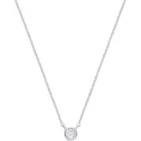 Luxenter Rhodium plattierte Brillant Zirkonia Halskette - Akele
