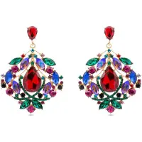 Luxenter Ohrringe mit mehrfarbigem Kristall 18k goldfarben - Moken