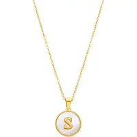 Luxenter -Halskette aus weißem Perlmutt in 18 Karat Gelbgold - Alphabet